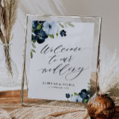 Poster signe mariage marine et bleu clair
