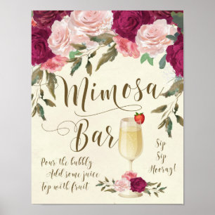 Poster SIGNE Mariage Mimosa Bar Bourgogne Rose