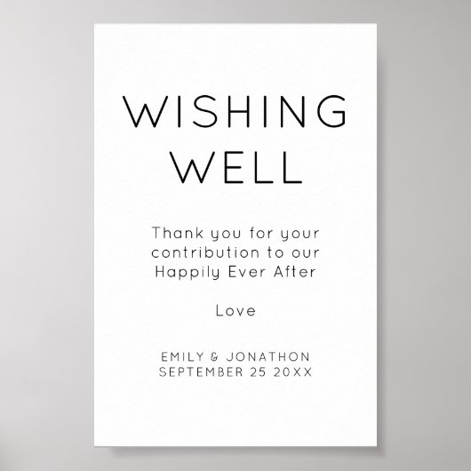 Poster Signe Mariage minimaliste de souhait (Devant)