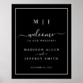 Poster SIGNE Mariage minimaliste noir blanc (Devant)