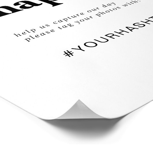 Poster Signe Mariage moderne Black Oh Snap (Coin)