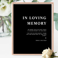 Signe Mariage Noir Chic, Minimal En Mémoire Amoure