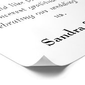 Poster SIGNE Mariage noir et blanc Merci (Coin)