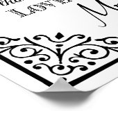 Poster signe mariage noir et blanc signe merci (Coin)