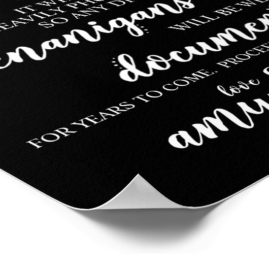 Poster SIGNE mariage Open Bar Funny Drunken Shenanigans (Coin)