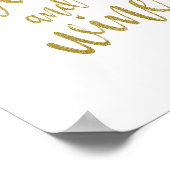 Poster SIGNE Mariage Parties scintillant or bière et vin  (Coin)