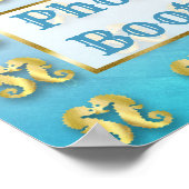 Poster SIGNE mariage Photo Booth Oceanic Aqua Blue & Gold (Coin)