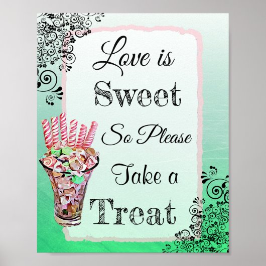 Poster Signe mariage pour l'affiche de bonbons Buffet Ros (Devant)