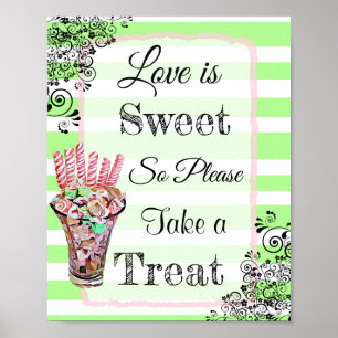 Poster Signe mariage pour l'affiche de bonbons Buffet Ros