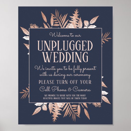 Poster SIGNE Mariage rose Gold Navy Blue Unplugged (Devant)