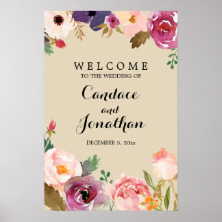 Poster SIGNE Mariage Rustique Boho Watercolor