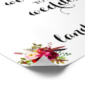 Poster SIGNE Mariage Rustique Bourgogne Floral (Coin)