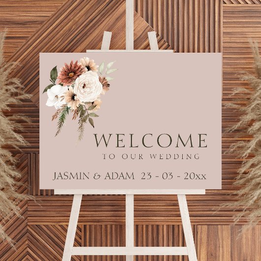 Poster SIGNE Mariage Rustique Dusty rose et vert