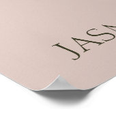 Poster SIGNE Mariage Rustique Dusty rose et vert (Coin)