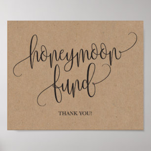 Poster SIGNE Mariage Rustique Kraft Honeymoon Fund