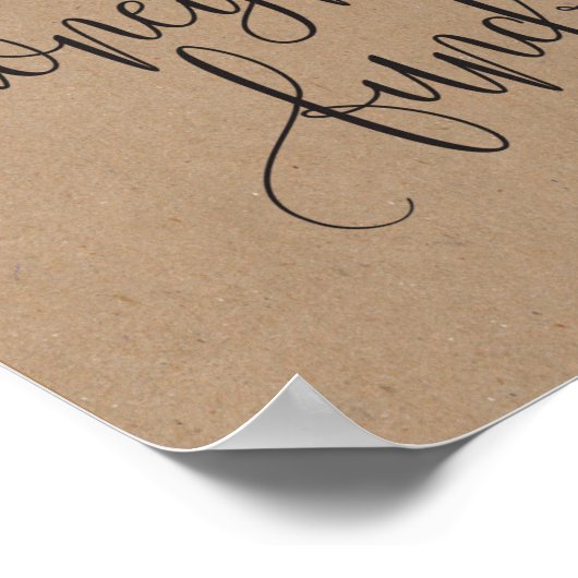 Poster SIGNE Mariage Rustique Kraft Honeymoon Fund (Coin)