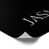 Poster SIGNE Mariage Rustique Noir et Pêche Floral (Coin)