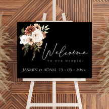 SIGNE Mariage Rustique Noir et Pêche Floral