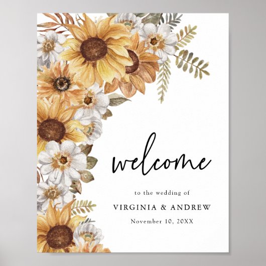 Poster SIGNE Mariage Rustique Tournesol (Devant)