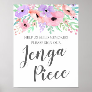 Poster Signe mariage - Signal Notre Jenga Piece Panneau F
