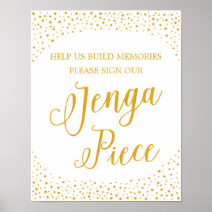 Poster Signe mariage - Signer Notre Jenga Piece Confetti