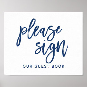 Poster Signe mariage "S'il vous plaît signer" Typographie