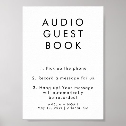 Poster Signe Mariage simple élégant audio (Devant)