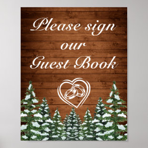 Poster SIGNE Mariage Snowy Wood & Forest Country Pine