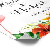 Poster SIGNE Mariage Tropical Floral Flamant rose Couple  (Coin)