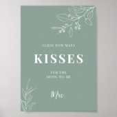 Poster SIGNE Mariage Vert Baisers Sage (Devant)