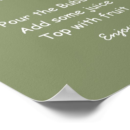 Poster SIGNE Mariage vert Mimosa Bar Sage (Coin)