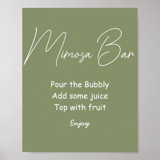 Poster SIGNE Mariage vert Mimosa Bar Sage (Devant)