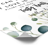 Poster signe mariage vert Popcorn Bar eucalyptus (Coin)