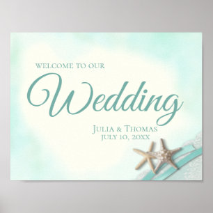 Poster SIGNE mariage Welcome Starfish et ruban