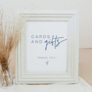 Poster SIGNE MARLO Boho Dusty Cartes et cadeaux bleus