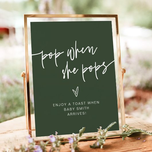 Poster Signe MARLO Forest Green Boho Pop When She Pops