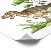 Poster SIGNE Merci Dinosaure Jurassique Aquarelle (Coin)