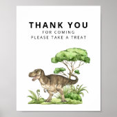 Poster SIGNE Merci Dinosaure Jurassique Aquarelle (Devant)