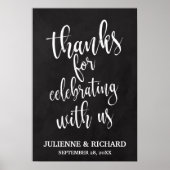 Poster Signe Merci Mariage Chalkboard 13x19 (Devant)