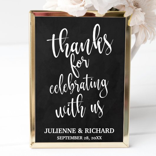 Poster Signe Merci Mariage Chalkboard 13x19