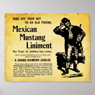 Poster Signe mexicain de liniment de mustang