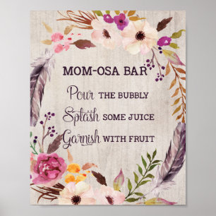 Poster SIGNE Mimosa Momosa Bar Baby shower Floral Rustiqu