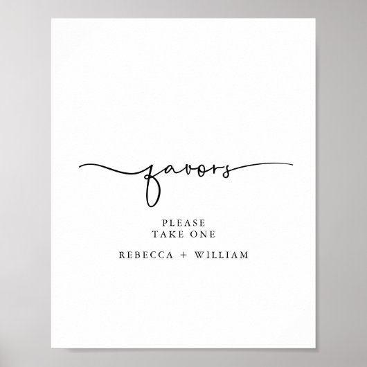 Poster Signe minimal manuscrit de cartes de script et de (Devant)