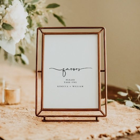 Poster Signe minimal manuscrit de cartes de script et de 