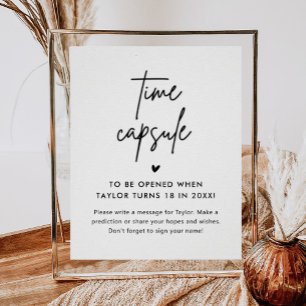 Poster Signe minimaliste à temps Baby shower