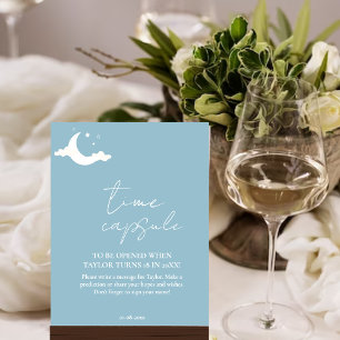 Poster Signe minimaliste bleu Baby shower temps