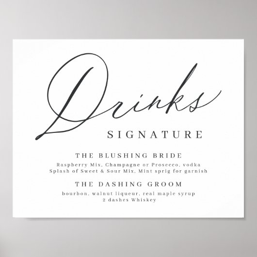 Poster Signe minimaliste de signature de script moderne (Devant)