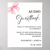 Poster Signe minimaliste du Mariage audio Bow rose (Devant)