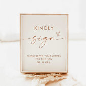 Poster Signe minimaliste Mariage Guestbook Boho Terracott