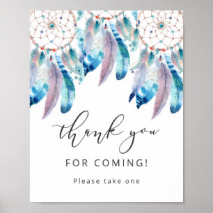 Poster Signe minimaliste Merci de Baby shower Faveurs Boh